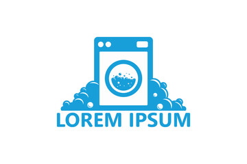 Laundry logo template design vector
