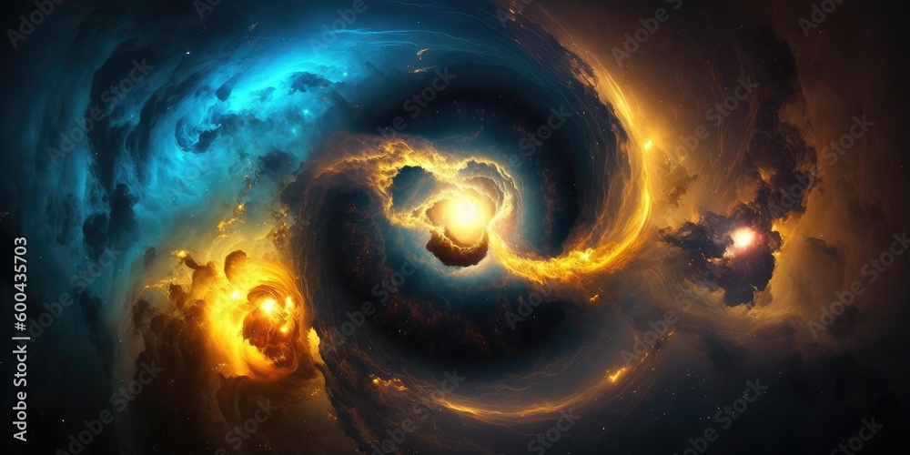 Sticker background of an infinite space with stars, galaxies, nebular. superlative generative ai image.