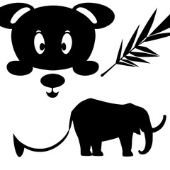 Animal head vector design black and white