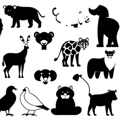 Animal head vector design black and white