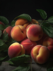 Peach Painting,created with generative ai tecnology.