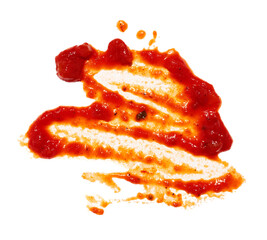 Dip ketchup blots and stains isolated on white background
