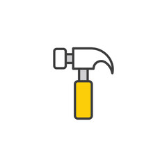 Hammer icon design with white background stock illustration
