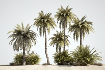 Fototapeta na wymiar 3D illustration of palm trees on transparent background. Generative AI