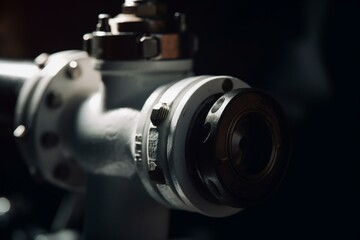Fototapeta na wymiar A valve attached to a white pipe. Generative AI