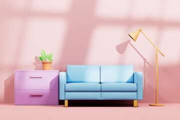 3d rendering Interior living room