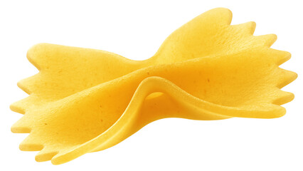 raw Farfalle, uncooked Italian Pasta, isolated on white background, full depth of field