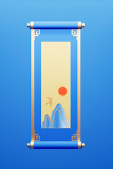 3d rendering chinese style background
