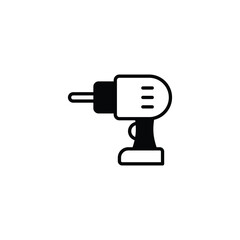 Drill Machine icon design with white background stock illustration