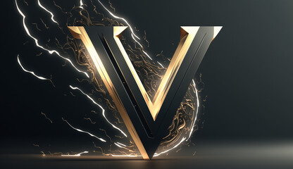 Modern logo letter V graphic design ai generated art