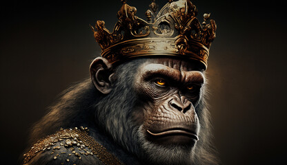 king monkey mascot cute royalty image ai generated art