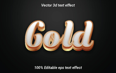 Gold EPS Vector 3D Text Effect. 