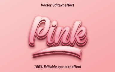 Pink EPS Vector 3D Text Effect. 