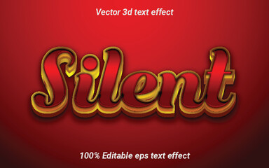 Silent Gold EPS Vector 3D Text Effect. 