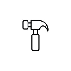 Hammer icon design with white background stock illustration