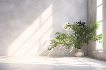 Green Plants in a Room with White Wall. Interior Design and Home Decor. Generative AI illustrations.