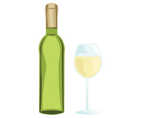 wine bottle and glass