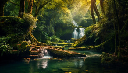 Beautiful river in a peaceful forest