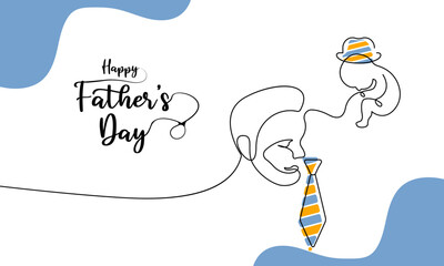 Abstract minimalistic Happy father's Day concept vector illustration.