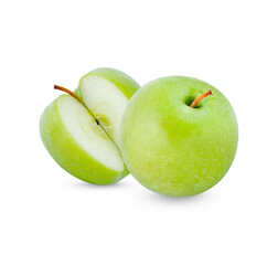 Fresh green apple isolated on white background