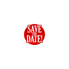 Save the date tag isolated on white background 