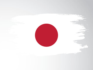 Vector flag of Japan drawn with a brush