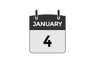 january 4 calendar date reminder,calendar 4 january date template  
