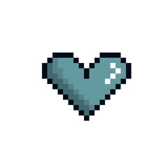 Fototapeta premium pixel gray heart icon