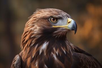 Portrait of an eagle in front of a beautifully blurry background, Generative AI