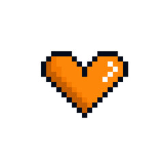 pixel orange heart icon