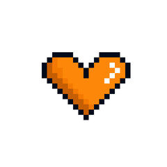 Fototapeta premium pixel orange heart icon