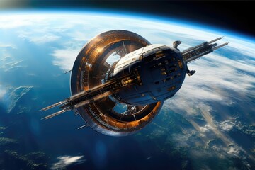 The sleek spacecraft gleamed in the sunlight as it orbited the Earth, a testament to humanity's technological advancements. Generative AI
