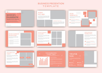 Luxury minimal fashion presentation editable slides design set template