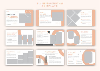 Modern minimalist fashion powerpointl slides presentation template design