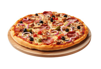 Pizza in transparent background. Generative AI.