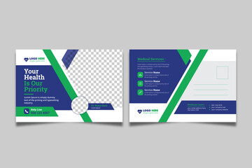 Medical & healthcare postcard flyer template design