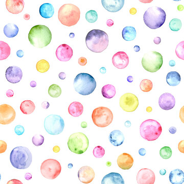 Abstract watercolor bubble birthday party background