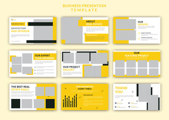 Real estate modern business plan powerpoint presentation editable slides design set template