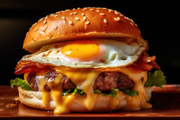 burger egg - obrazy, fototapety, plakaty