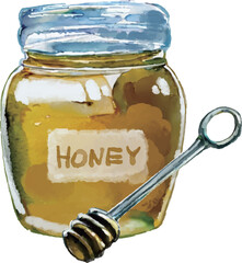 ビンに入ったはちみつのベクターイラスト