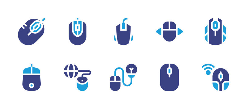Mouse icon set. Duotone color. Vector illustration. Containing mouse, computer mouse, computer.