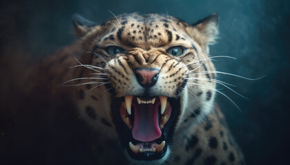 Leopard created with Generative AI Technology, ai, generative - obrazy, fototapety, plakaty