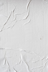 Crinkled white poster paper texture background