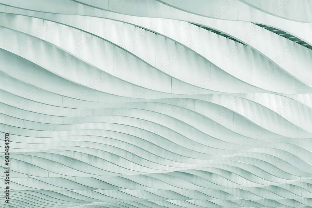 Poster Interior view of wave-shaped pattern in modern architecture