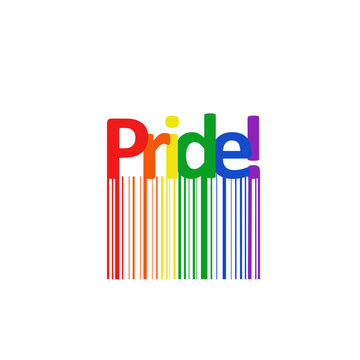 LGBT pride month logo icon Barcode emblem flag Rainbow love concept Human rights and tolerance Modern design Fashion print clothes apparel greeting invitation card banner cover flyer poster ad