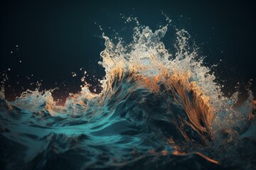 3D design of wave abstraction for backgrounds. Generative AI