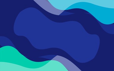 Abstract Geometric waves background template with color blue