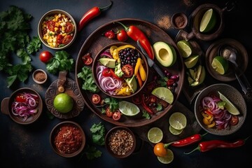 Obraz na płótnie Canvas still life with vegetables, spices and herbs
