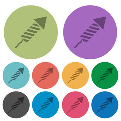Firework rocket color darker flat icons