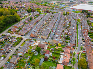 Aerial view of Holgate residential suburb of York, North Yorkshire